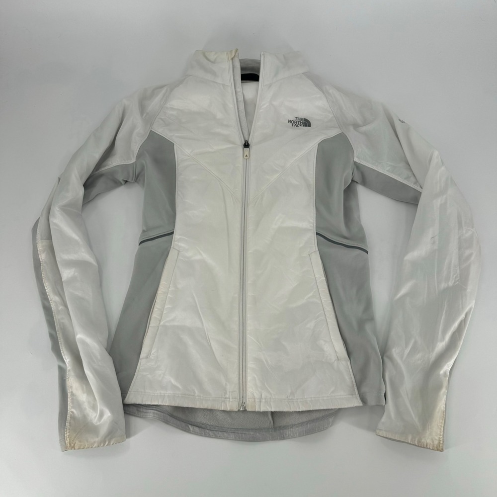 The North Face Flight Series Womens Running Jacket White Gray Full Zip Small